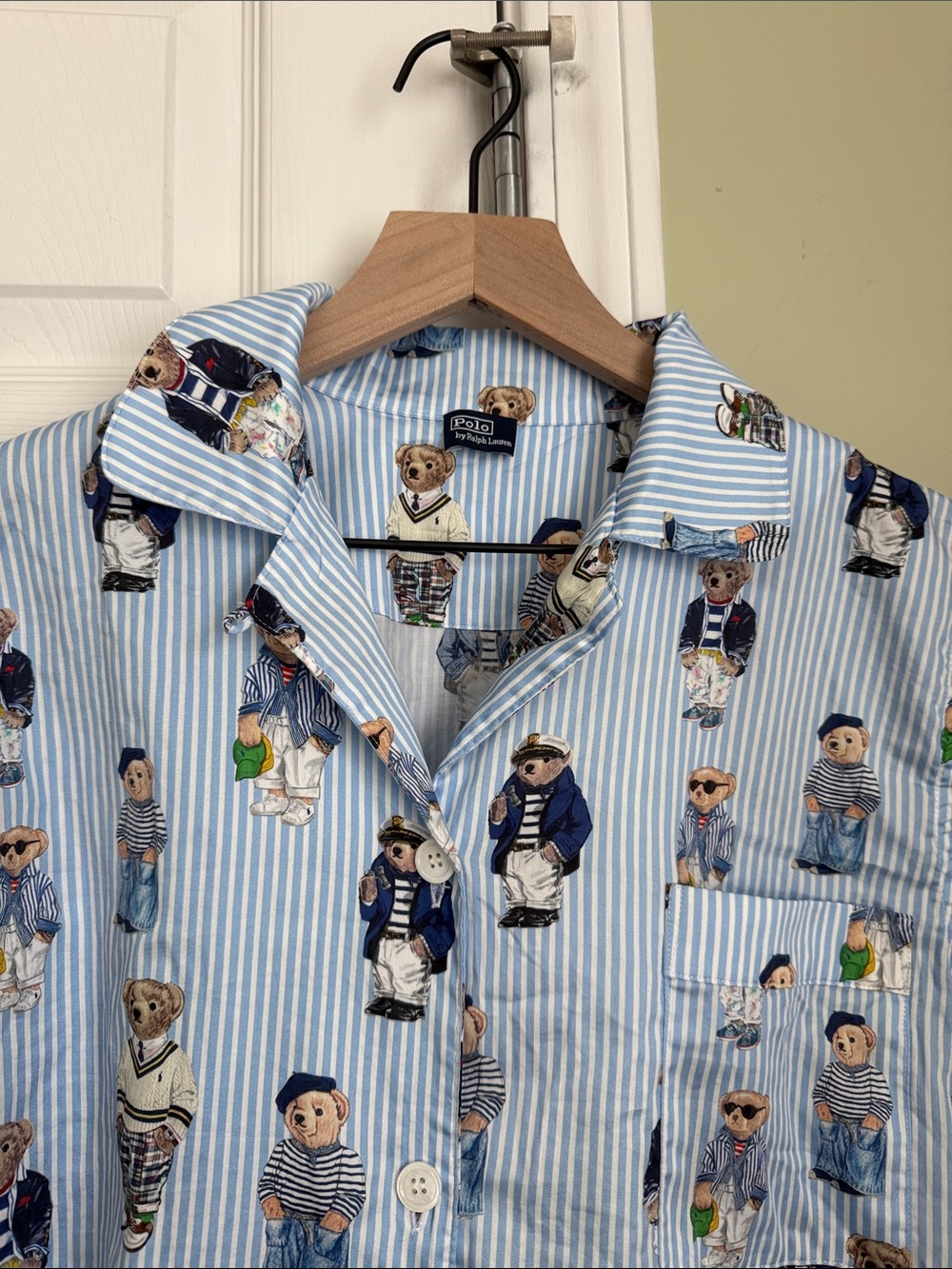 Polo By Ralph Lauren Madison All Over Bear Pajama Top - Picture 5 of 7